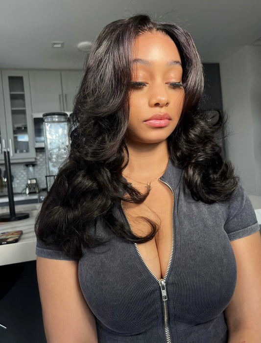 HD 6X6 Bombshell wave closure wig